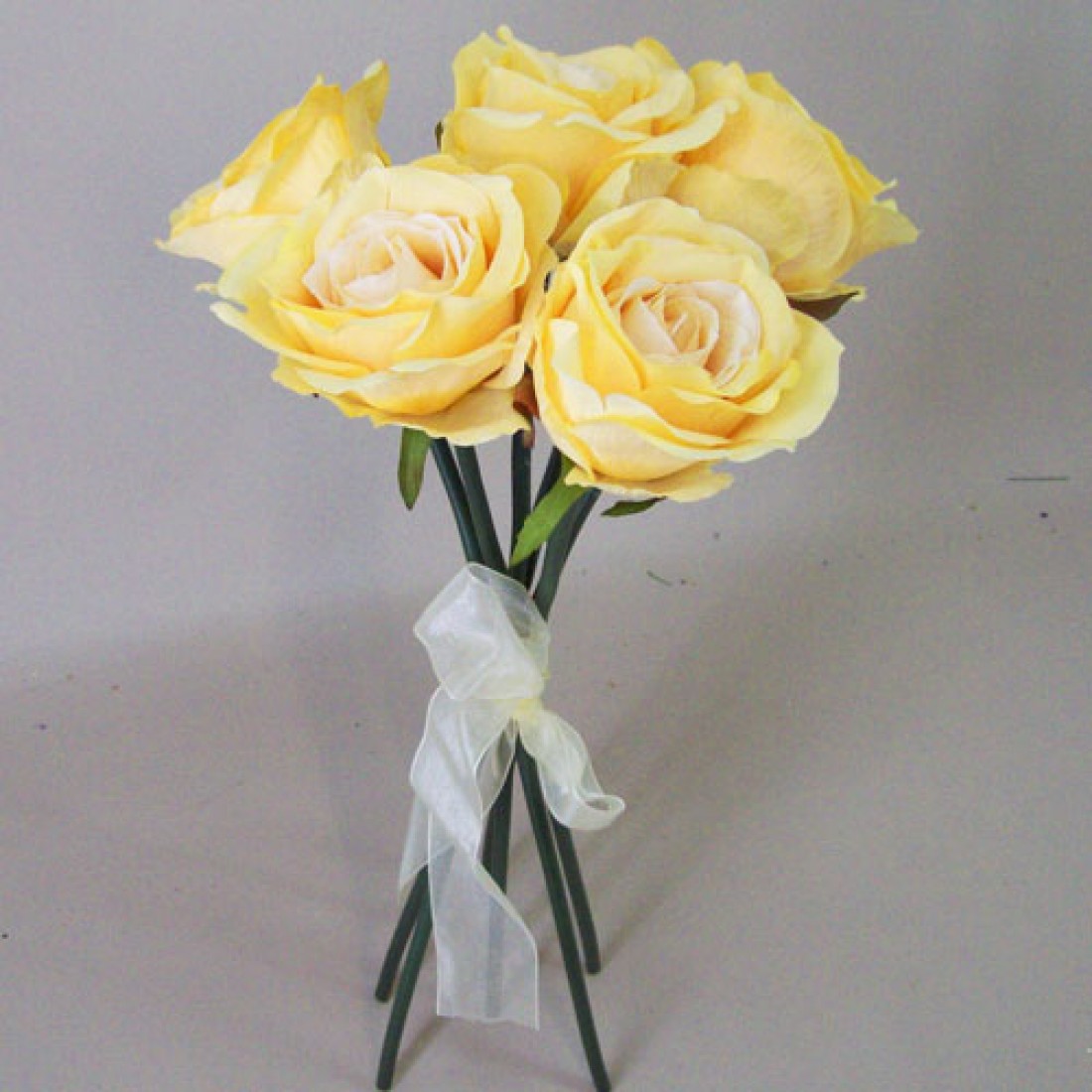 Artificial Roses Bouquet Vintage Yellow 38cm | Artificial Flowers